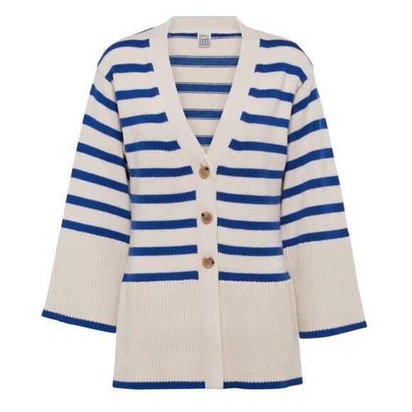 Toteme wool blue striped cardigan - Picture 5 of 8